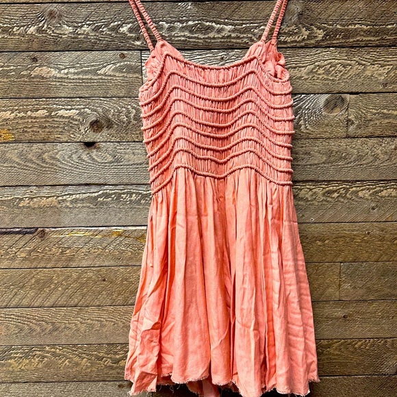 Vintage Havana Front Button Dress Peach M - Picture 4 of 9